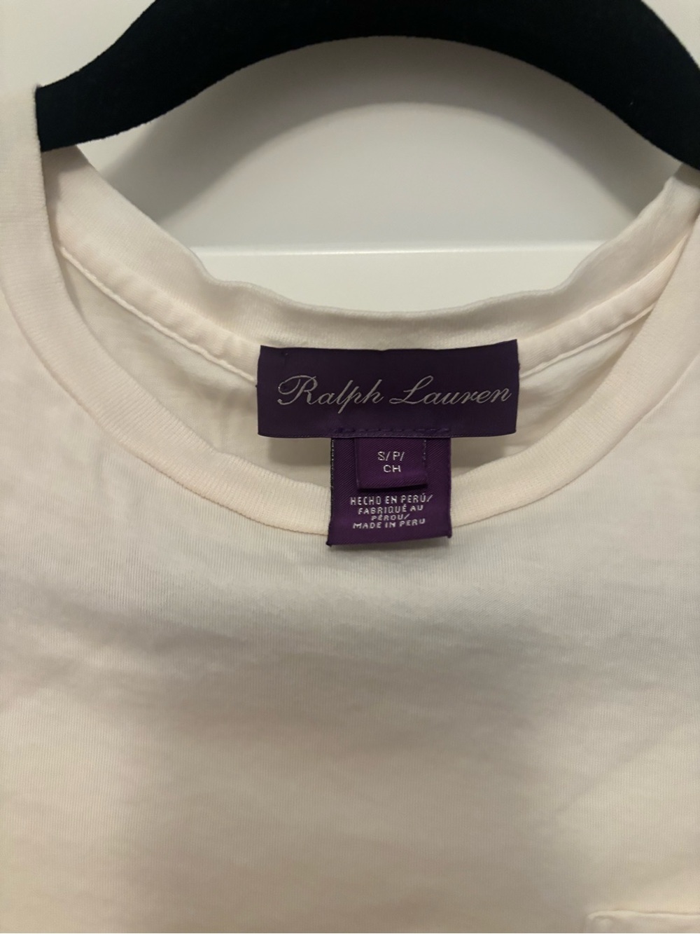 Ralph Lauren Men's Cream Short Sleeve Crew Neck Tee